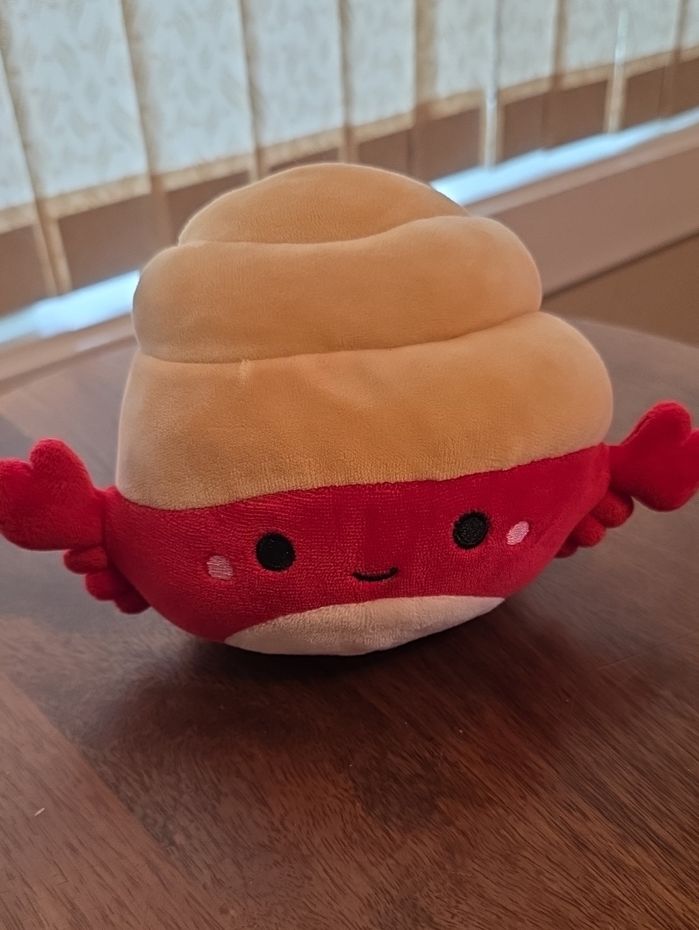 Plush Crab Shell Toy - Red and Cream Soft Kids Plush Good